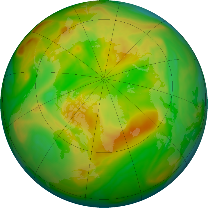 Arctic ozone map for 22 May 2007